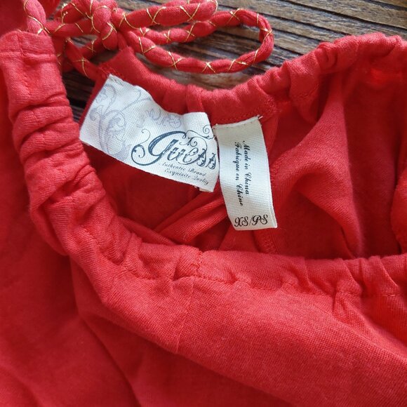 NEW Y2K Womens XS XS/S GUESS lot Sparkle Tank Sweater Bodysuit Red Tee Tube Top - Picture 8 of 15